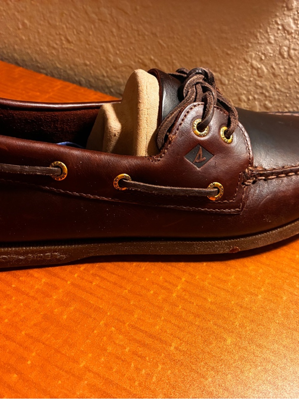 Sperry Chestnut Brown Leather Boat Shoes NEW W/O BOX - Picture 4 of 5